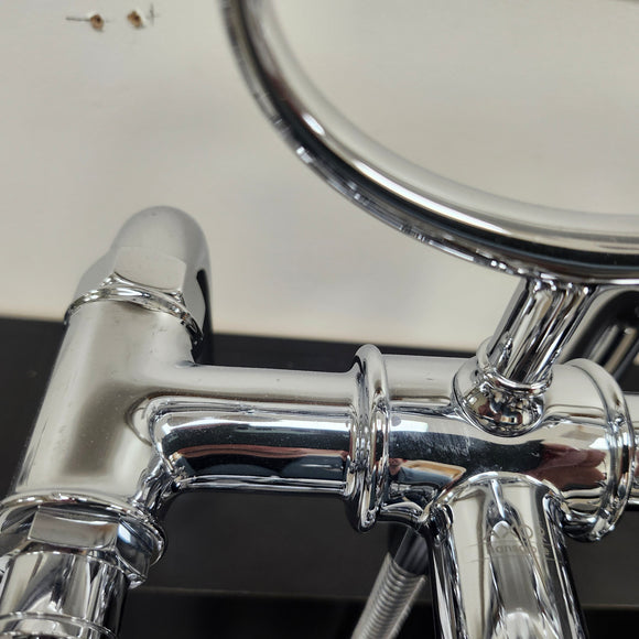 Hansgrohe Axor Series Tub Filler Faucet Montreux Cross Handles Chrome Floormodel Clearance as is Includes Hand Held Shower Head