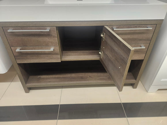 47" Vero Tobacco Vanity with Double Countertop Combo (as is)