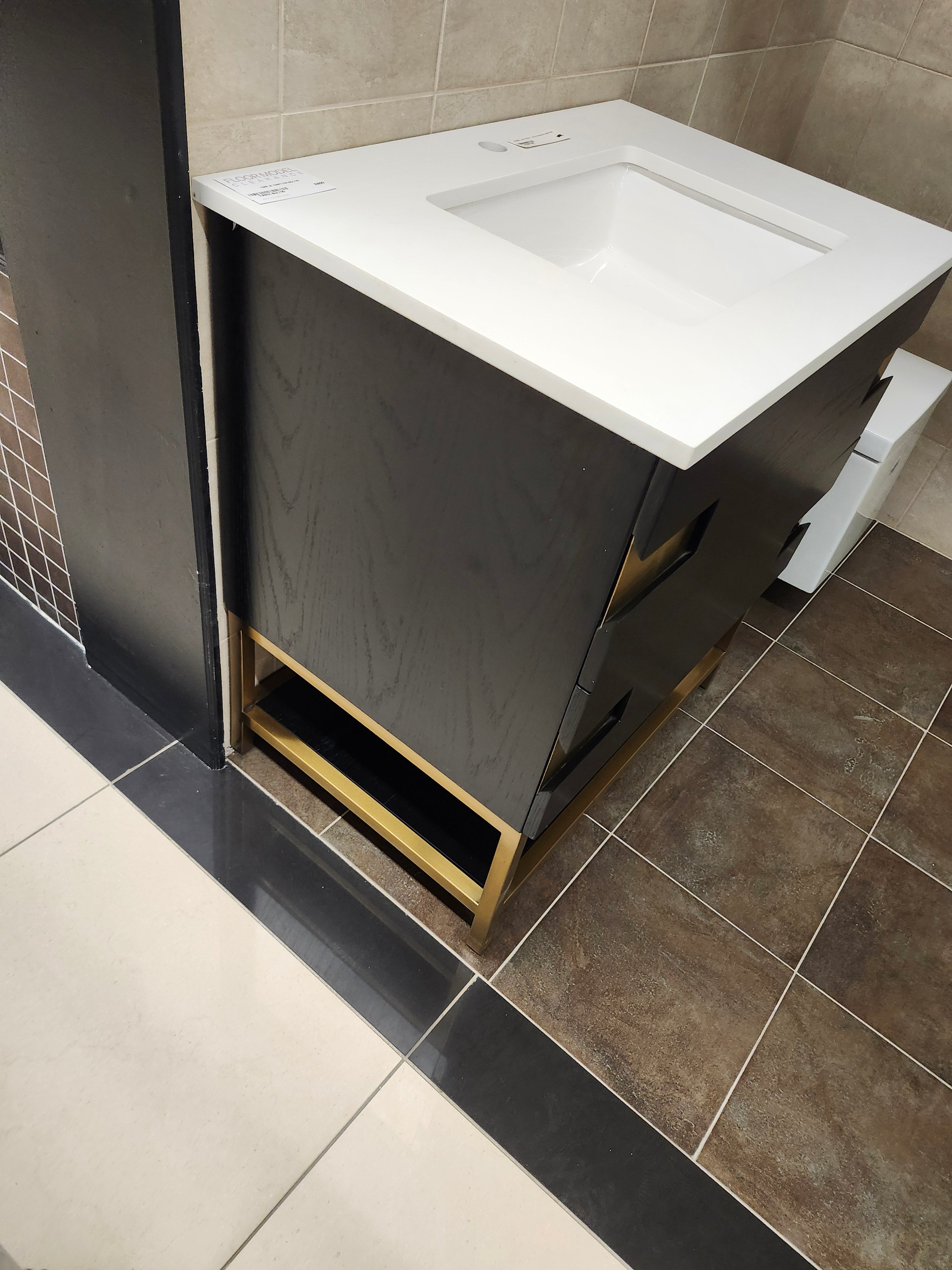 Vida Turin 31" Black/Gold Vanity with Countertop Combo (as is) - 0