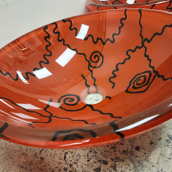 Tempered Glass Vessel Bathroom Sink clear Floormodel Clearance Decorative Retro