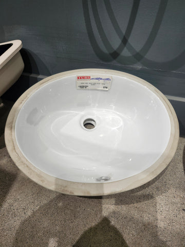 Vida Undermount Bathroom Sink 15 x 12 Sage oval White Floormodel Clearance - 0