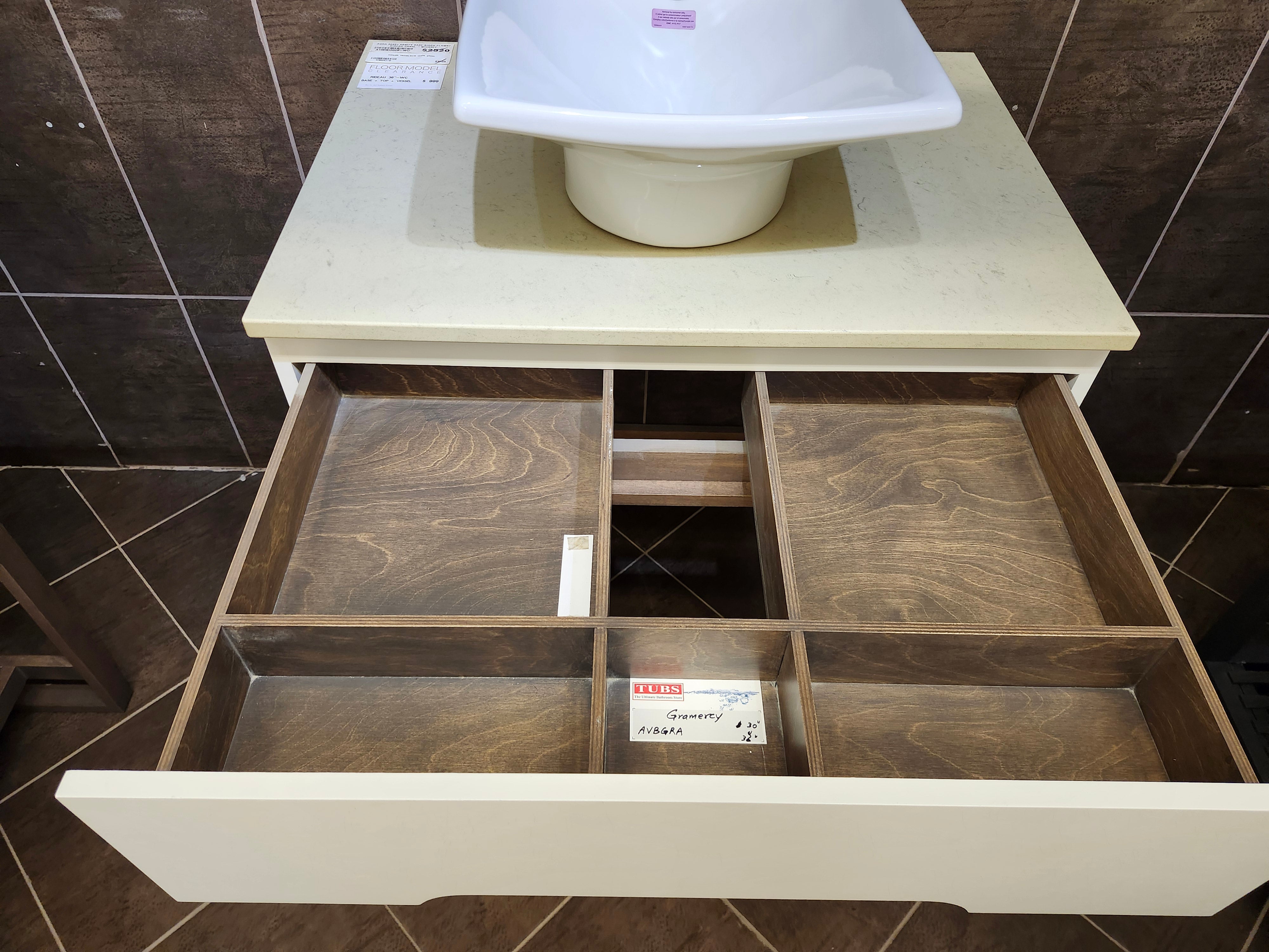30" Aura Rideau Canal Vanity kohler vessel combo (as is)