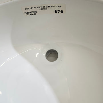 Vida Sage Oval 17.3 x 14.5 Bathroom Undermount Sink Floormodel as is M10 - 0