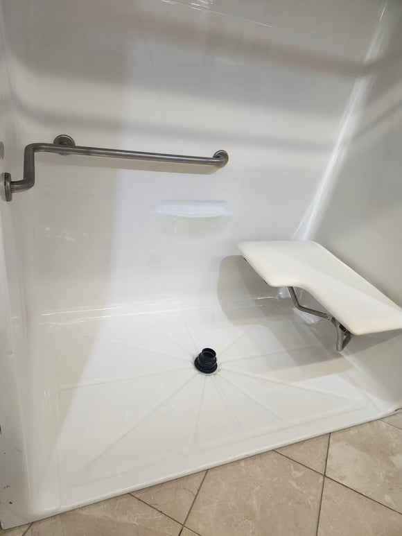 American Standard 1 pc 66 x 37 with seat (as is) walk in shower k6