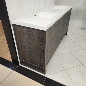 Vida Deco York 71 x 21 Vanity and Aura Countertop Sink Combo No handles Floormount Clearance as is L1 - 0