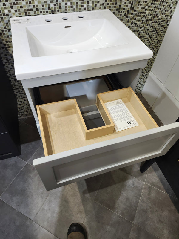 24" Dezign Market Shaker Vanity & Countertop Combo with Mirror (as is)
