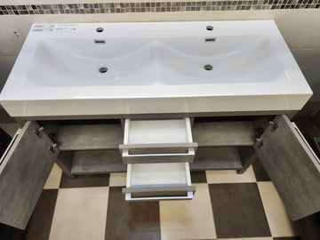 Aura Vero 47" Vanity Base and Double Top combo (as is) - 0