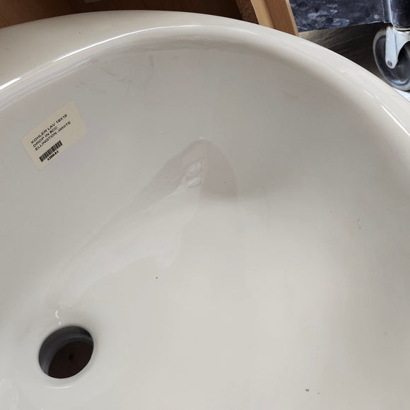 Kohler 19 x 16 Drop in 8cc 3 Hole White Ellington Bathroom Sink  K2906 Floormodel Clearance As is m10