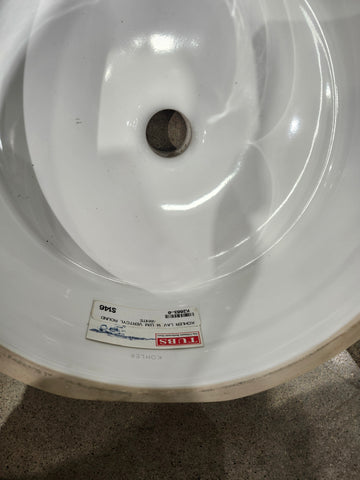 Kohler Undermount Lavatory 14 Inch Round Vertcyl White Floormodel Clearance As is - 0