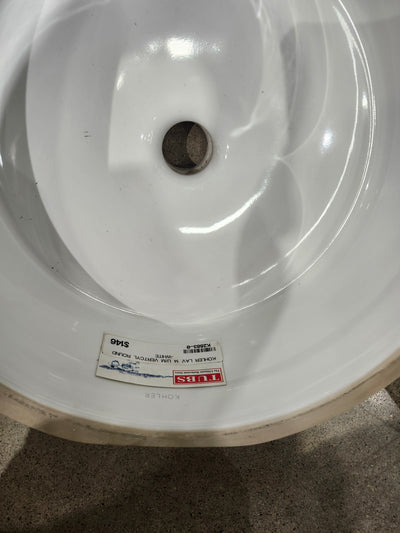 Kohler Undermount Lavatory 14 Inch Round Vertcyl White Floormodel Clearance As is - 0