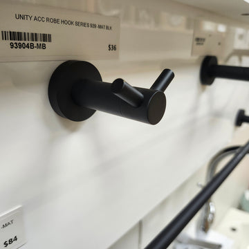 Unity 939 Series Robe Hook Bathroom Accessory Black Finish Floormodel Clearance As Is