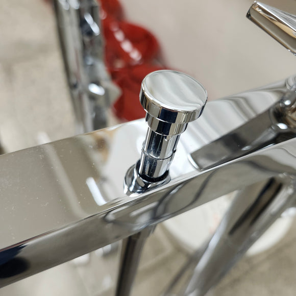 Aquabrass Roman Deck Tub Filler Metro Chrome With Hand Held Shower Head Floormodel Clearance As Is