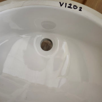Vida Sage 15 x 12 Oval Undermount Bathroom Vanity Sink Floormodel as is M10 White - 0