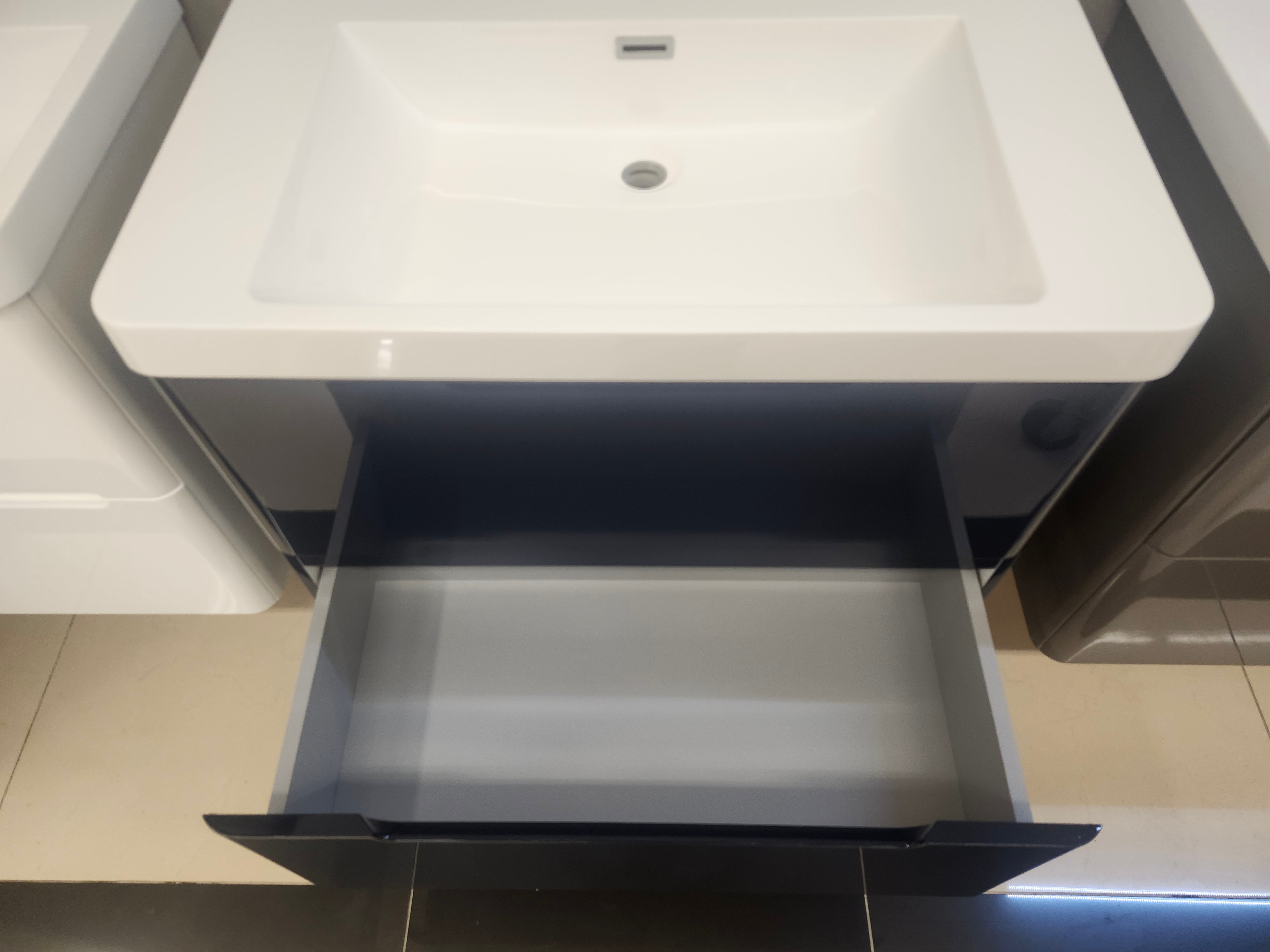 30" Geo Navy Wall Vanity with Countertop Combo (as is)