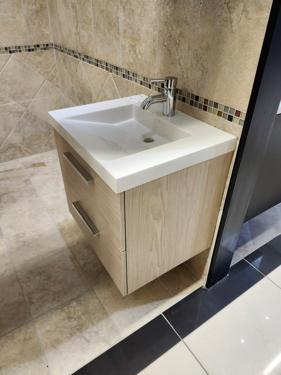 24 Duo Champage Melamine Biscuit as is with countertop l12