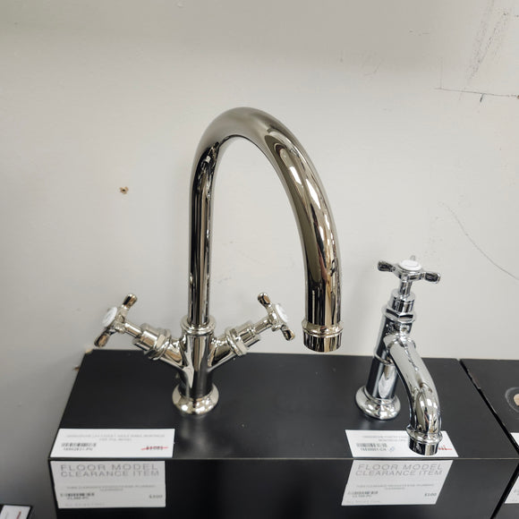 Hansgrohe Axor Series 1 Hole Single Faucet Montreux Cross Handles Polished Nickel Floormodel Clearance as is