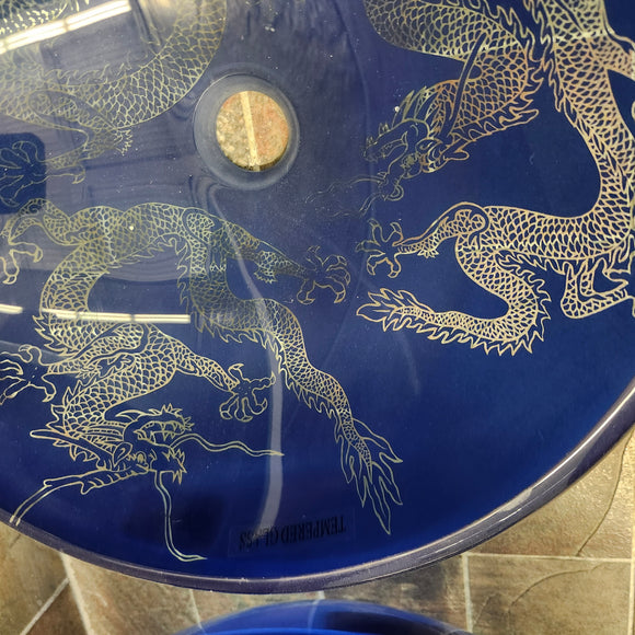 Tempered Glass Vessel Sink Decorative Dragons Floormodel Clearance As is m7