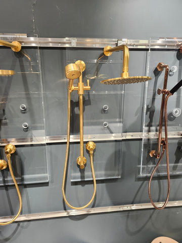 House of Rohl Gold Shower Accessories Floormodel Clearance as is rough in not included