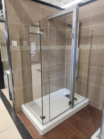 Maax shower door combo with shower base (as is) j15