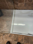 D&M shower door 84-104 chrome hardware clear doors 2 panel roller and shower base as is floor model m3-7