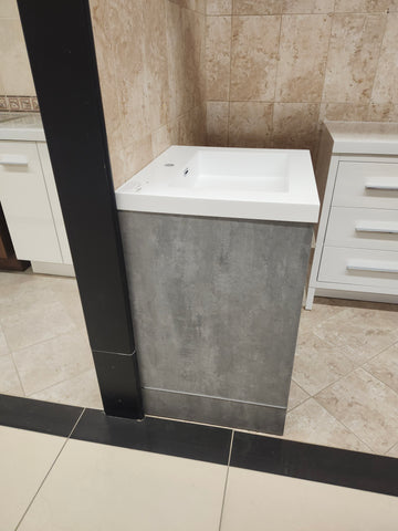 24" Aura Cement Plato Vanity with Countertop Combo (as is) - 0