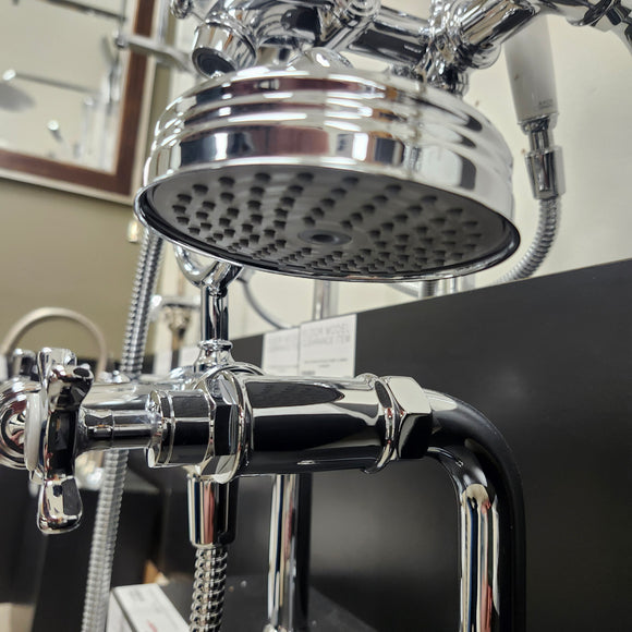Hansgrohe Axor Series Tub Filler Faucet Montreux Cross Handles Chrome Floormodel Clearance as is Includes Hand Held Shower Head
