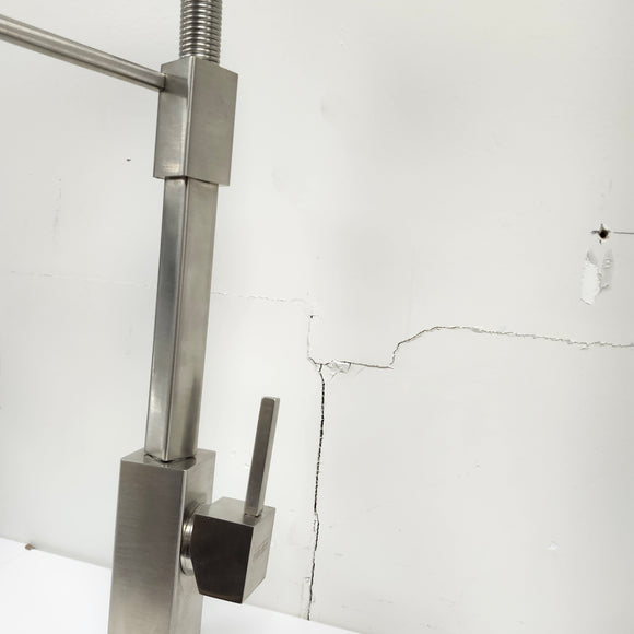 Franke Gneck Kitchen Faucet Floormount clearance Sold As Is Brush Nickel