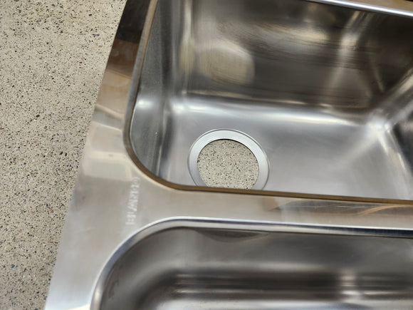 Blanco Performa 21 Inch Undermount Double Bowl Bar Sink with 18 Gauge 304 Series Stainless Steel and Sound Deadening Insulation Floormodel Clearance As Is 513640