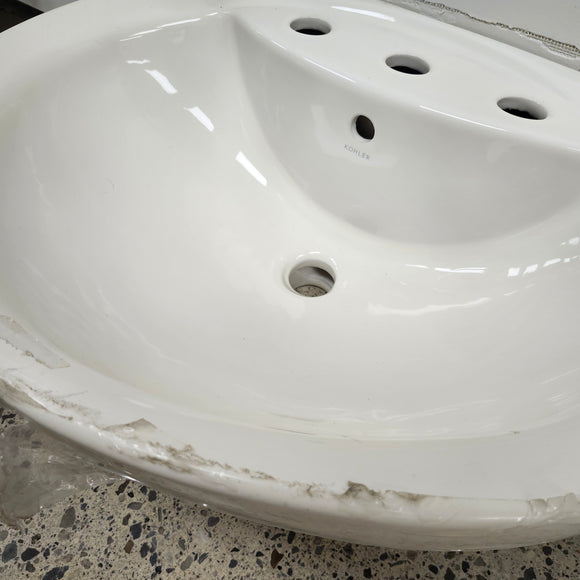 Kohler Bathroom Vanity Sink 3 Hole Biscuit Back open Floormodel Clearance as is Etobicoke