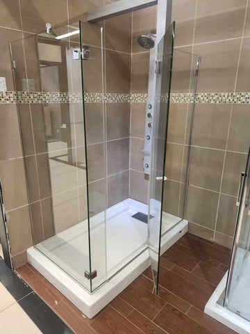 Maax shower door combo with shower base (as is) j15 - 0