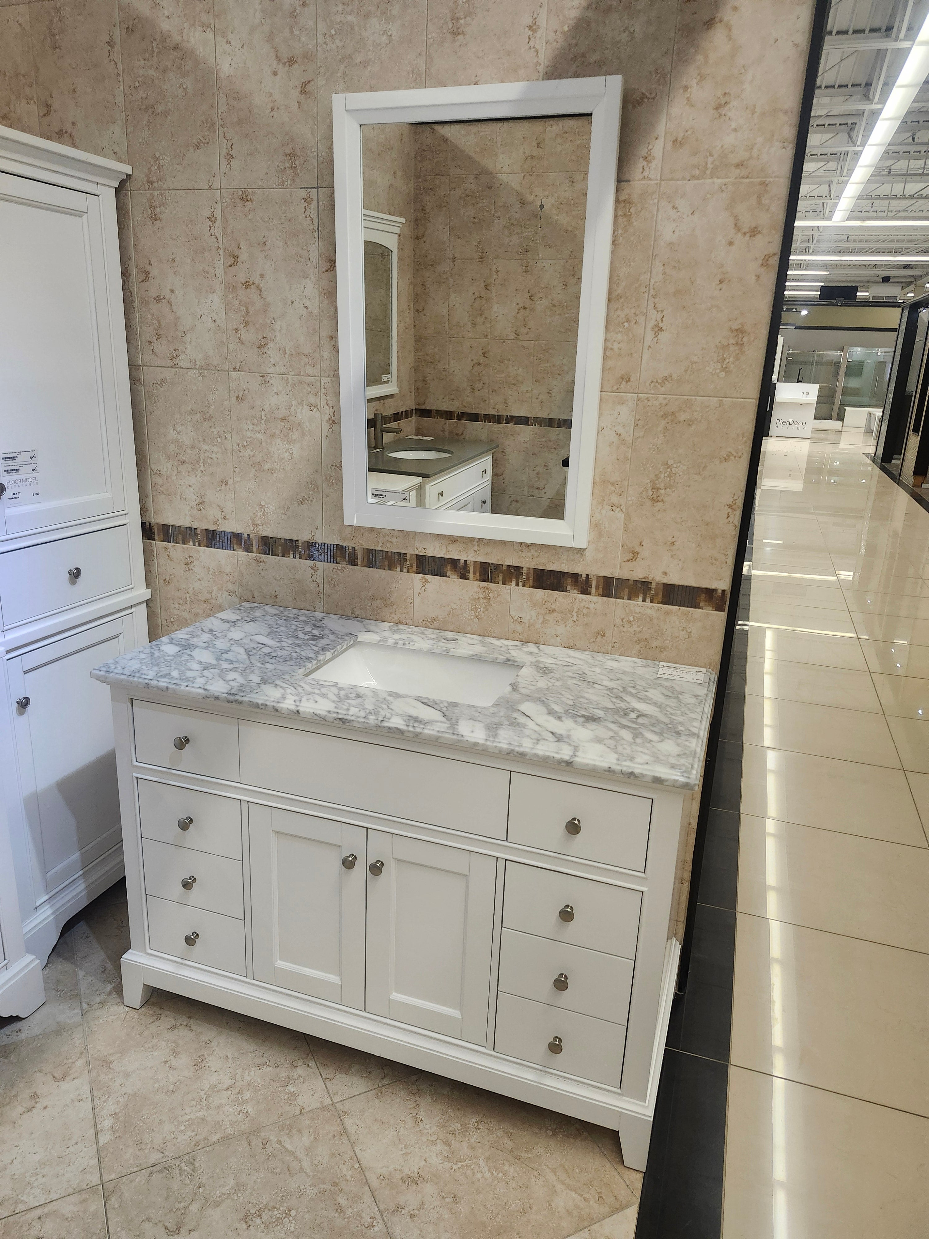 48" Vida Riverfield Vanity and Countertop Combo with Mirror (as is)