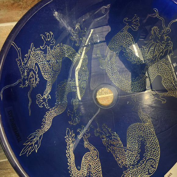 Tempered Glass Vessel Sink Decorative Dragons Floormodel Clearance As is m7
