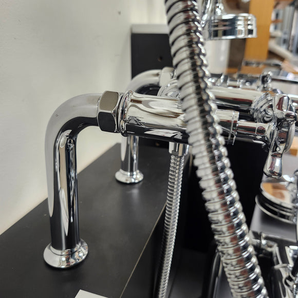Hansgrohe Axor Series Tub Filler Faucet Montreux Cross Handles Chrome Floormodel Clearance as is Includes Hand Held Shower Head