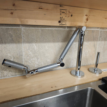 Kohler Kitchen Faucet Arm Karbon Deckmount Lever Handle Floormodel as Is Sprayhead missing M10