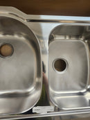 Undermount Stainless Steel Kitchen Sink 2 Bowl 38 1/4 x 21 1/4 With basket Floormodel Clearance As is-7
