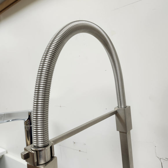 Franke Gneck Kitchen Faucet Floormount clearance Sold As Is Brush Nickel
