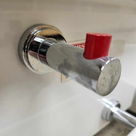 Rubinet Lasale Robe Hook Floormodel Sold As Is Chrome Floormodel Clearance As is Red/Chrome