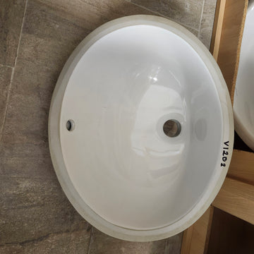 Vida Sage 15 x 12 Oval Undermount Bathroom Vanity Sink Floormodel as is M10 White