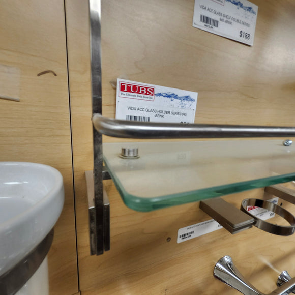 Vida 940 Series Double Glass Shelf Bathroom Accessory Floormodel Sold As is