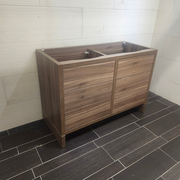 Aura Plato Rosewood Vanity Base Only Double Counntertop  Floormodel as is Clearance