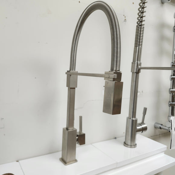 Franke Gneck Kitchen Faucet Floormount clearance Sold As Is Brush Nickel
