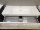 47" Geo Glossy White  Wall Vanity with Countertop Combo (as is) left of g-6