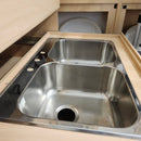 Vida Axes 31 x 20 3 Hole Kitchen Sink 2 Bowl Floormodel as is m10-9