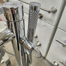 Vida V-Style Floormount Tub Filler with Hand Held Shower Head and Round Handle Floormodel Clearance as Is-9