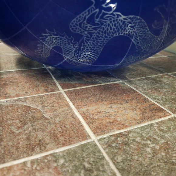 Tempered Glass Vessel Sink Decorative Dragons Floormodel Clearance As is m7