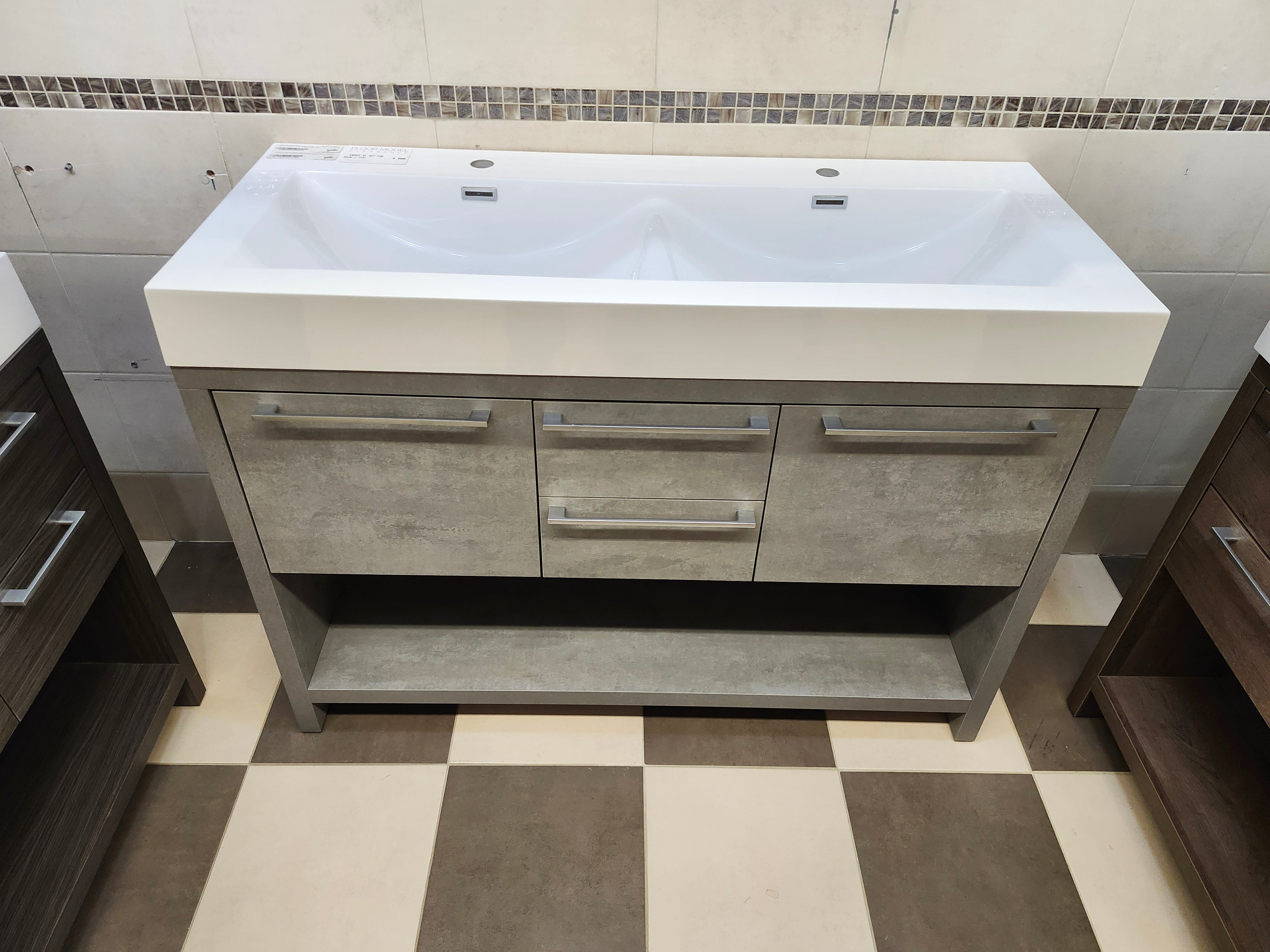 Aura Vero 47" Vanity Base and Double Top combo (as is)