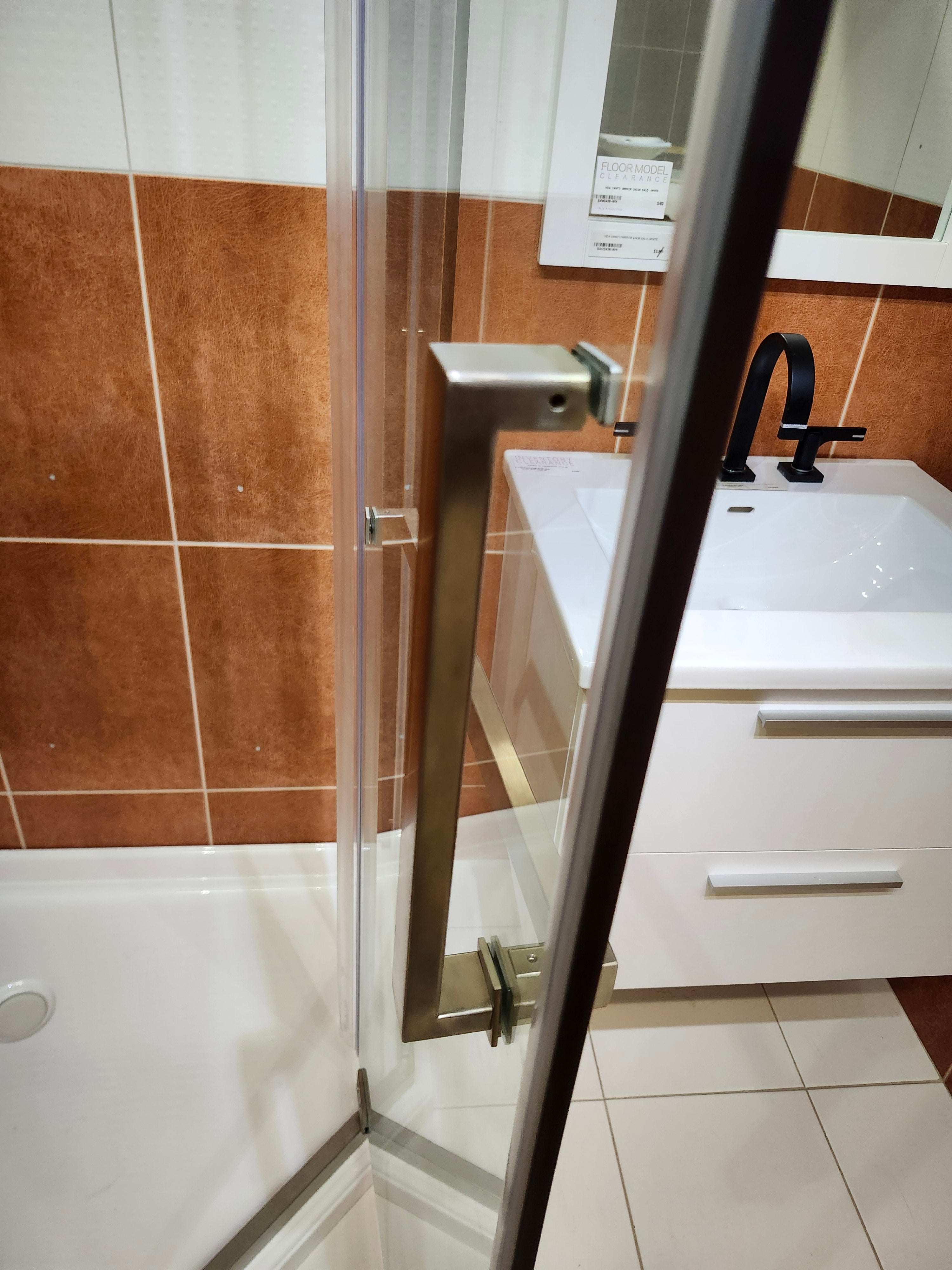 Vida Clarian Neo Angle Shower Door Inventory Clearance (as is)