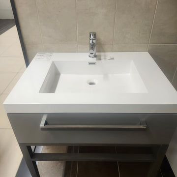 Aura Grand River 30 x 22 Floormount Vanity with Countertop Sink Top Combo Floormodel Clearance as is J11 - 0