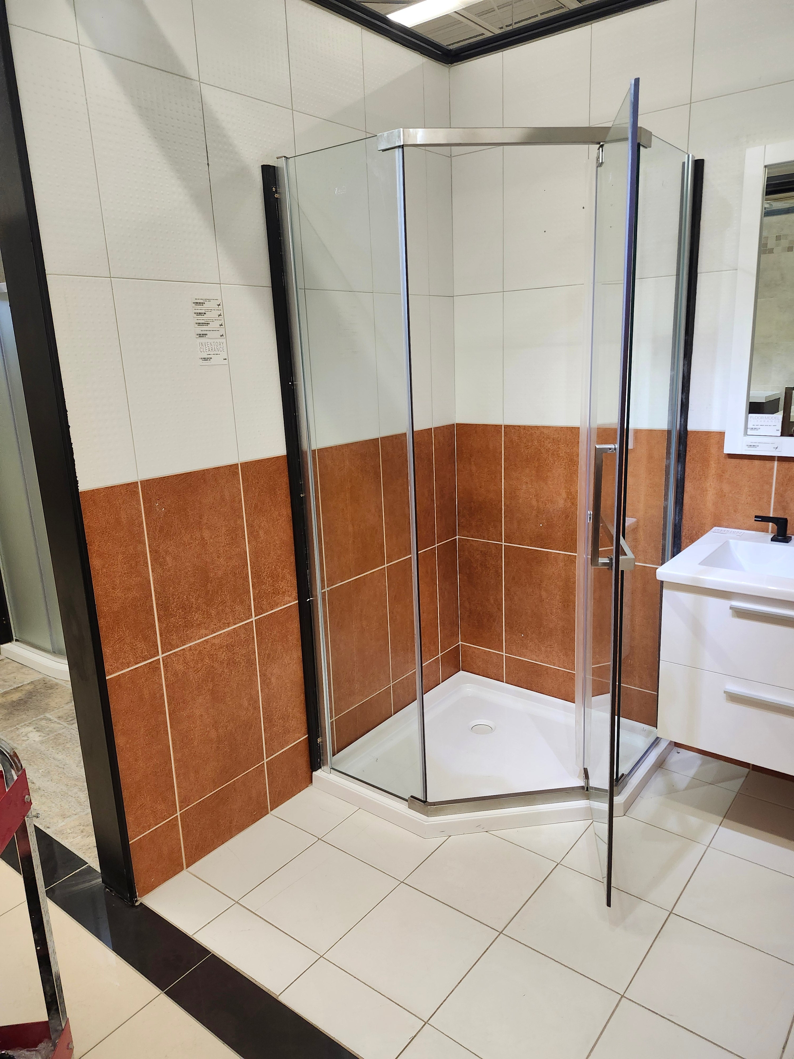 Vida Clarian Neo Angle Shower Door Inventory Clearance (as is) - 0