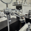 Hansgrohe Axor Series Tub Filler Faucet Montreux Cross Handles Chrome Floormodel Clearance as is Includes Hand Held Shower Head-6